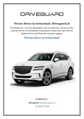 Private Driver In Switzerland Driveguard