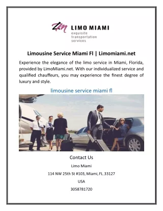 Limousine Service Miami Fl Limomiami.net