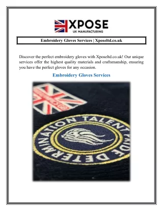 Embroidery Gloves Services  Xposeltd.co.uk