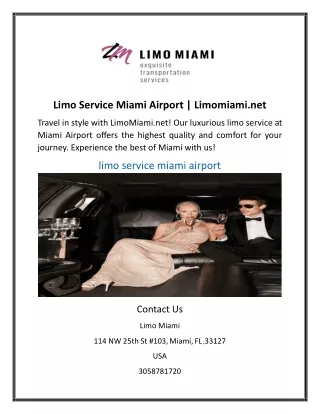 Limo Service Miami Airport  Limomiami.net