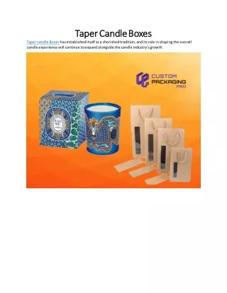 Taper Candle Boxes