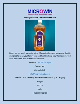 Antiseptic Liquid  Microwinlabs.com