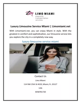 Luxury Limousine Service Miami  Limomiami.net