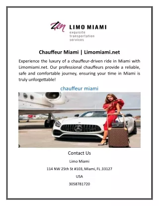 Chauffeur Miami  Limomiami.net