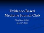 Evidence-Based Medicine Journal Club