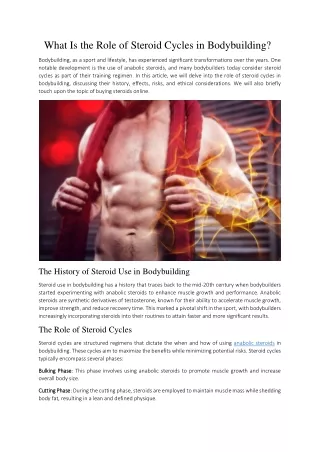 What Is the Role of Steroid Cycles in Bodybuilding?
