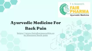 Ayurvedic Medicine For Back Pain