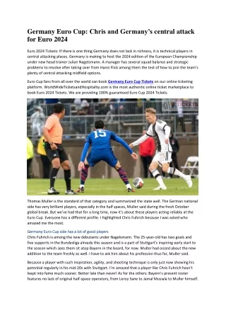 Germany Euro Cup Chris and Germany’s central attack for Euro 2024