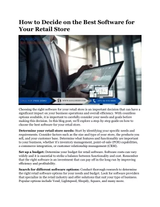 How to Decide on the Best Software for Your Retail Store