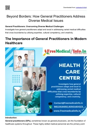 Beyond Borders How General Practitioners Address Diverse Medical Issues