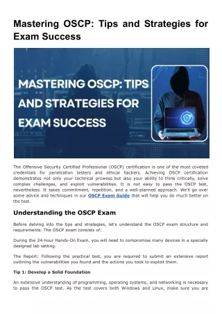 Mastering OSCP_ Tips and Strategies for Exam Success