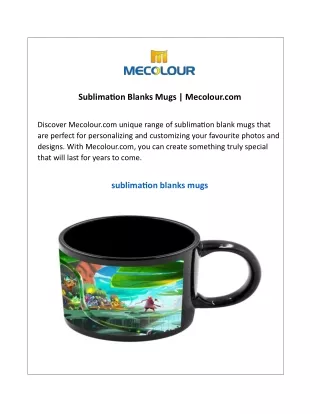 Sublimation Blanks Mugs  Mecolour