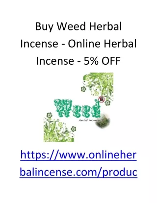 Buy Weed Herbal Incense