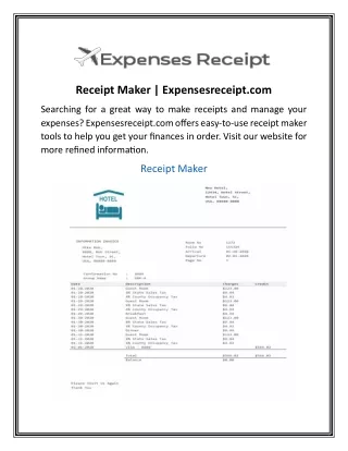 Receipt Maker  Expensesreceipt