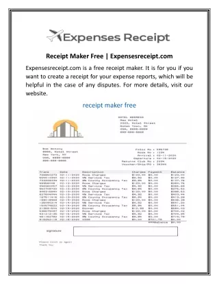 Receipt Maker Free  Expensesreceipt