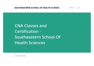 CNA Classes and Certification - Southeastern School of Health Sciences