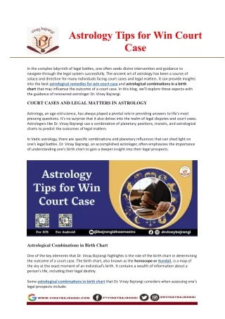 Astrology Tips for Win Court Case