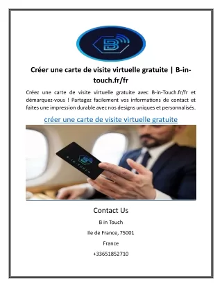 Créer une carte de visite virtuelle gratuite | B-in-touch.fr/fr