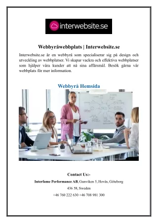 Webbyråwebbplats - Interwebsite.se