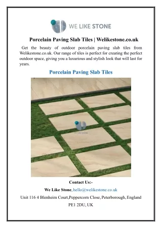 Porcelain Paving Slab Tiles  Welikestone.co.uk