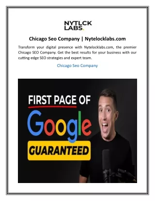 Chicago Seo Company  Nytelocklabs