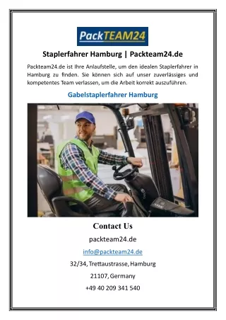 Staplerfahrer Hamburg