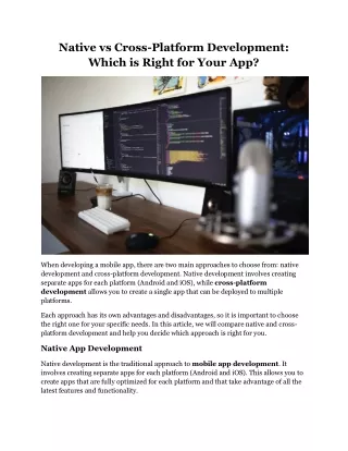 Native vs Cross-Platform Development Which is Right for Your App
