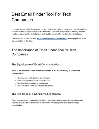 Best Email Finder Tool For Tech Companies