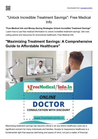 Unlock Incredible Treatment Savings Free Medical Info