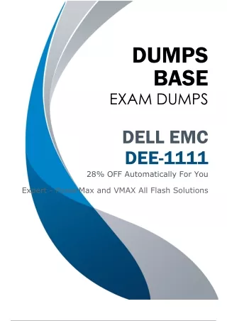 Perfect DELL EMC DEE-1111 Dumps (V8.02)-Easiest Way to Prepare for DEE-1111 Exam