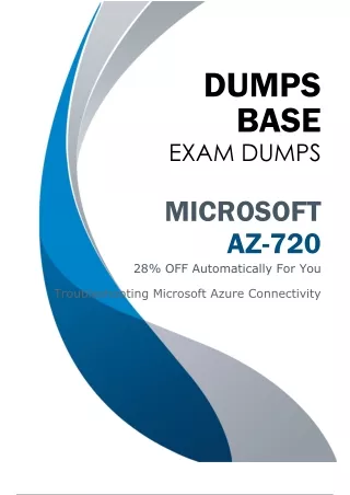Perfect Microsoft AZ-720 Dumps (V10.02) - Easiest Way to Prepare for AZ-720 Exam