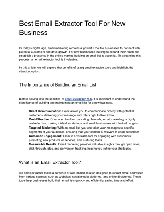 Best Email Extractor Tool For New Business