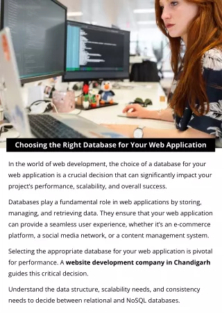 Choosing the Right Database for Your Web Application