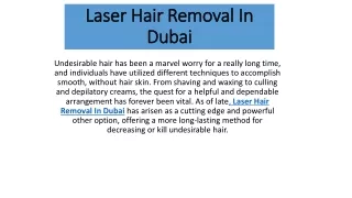 Laser Hair Removal In Dubai