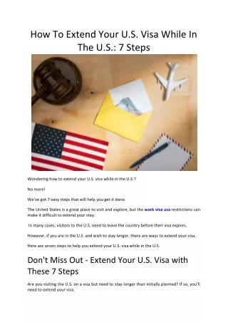 How To Extend Your U.S. Visa While In The U.S. 7 Steps