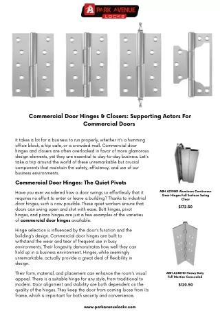 Commercial Door Hinges & Closers Supporting Actors For Commercial Doors