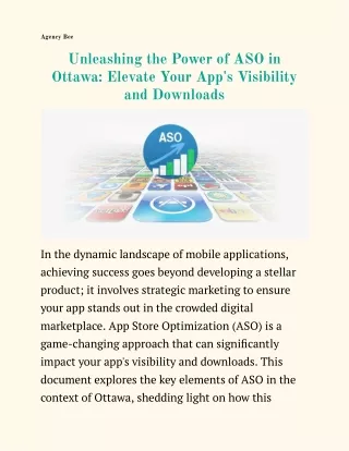 Unleashing the Power of ASO in Ottawa_ Elevate Your App's Visibility and Downloads