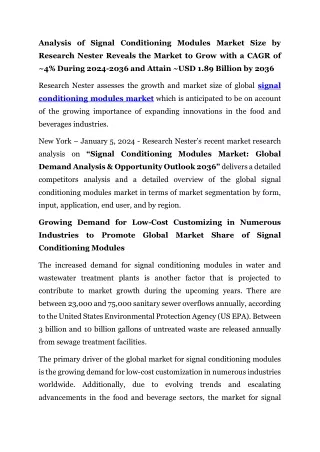 Signal Conditioning Modules Market