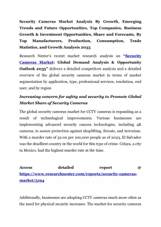 Security Cameras Market Growth 2035