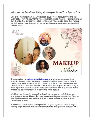 What are the Benefits of Hiring a Makeup Artist on Your Special Day