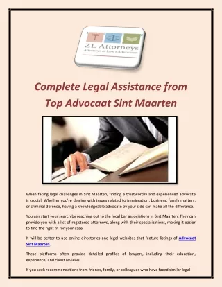 Complete Legal Assistance from Top Advocaat Sint Maarten
