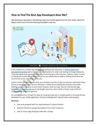 How to Find The Best App Developers Near Me