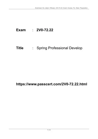 Spring Professional Develop 2V0-72.22 Dumps