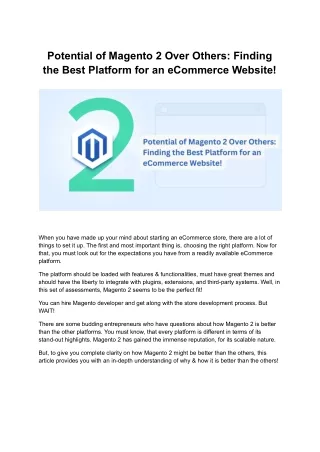 Exploring Magento 2 extension's Superiority Over Competing Options: Discovering