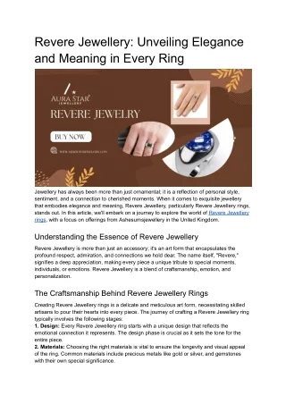 Revere Jewellery_ Unveiling Elegance and Meaning in Every Ring