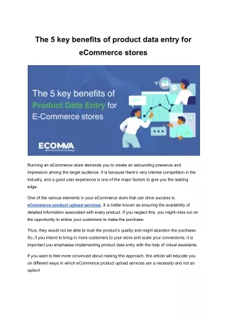 The 5 key benefits of product data entry for eCommerce stores