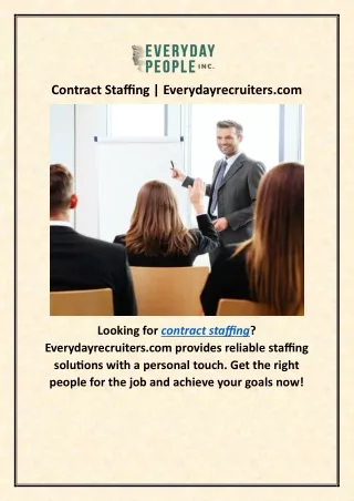 Contract Staffing | Everydayrecruiters.com