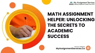 Math Assignment Helper Unlocking The Secrets To Academic Success