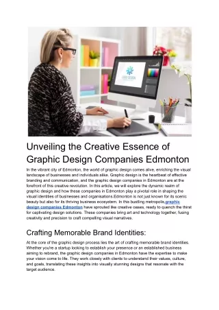 _Unveiling the Creative Essence of Graphic Design Companies Edmonton_