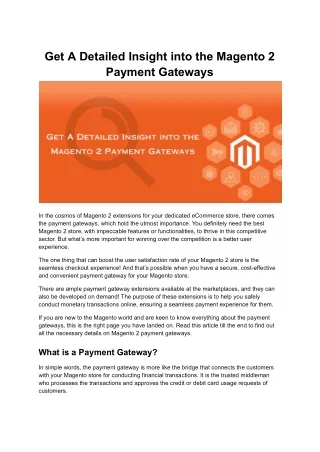 Gain a Comprehensive Understanding of PayTrace Payment Gateway Magento 2